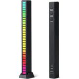 Ga88 RGB Sese Duyarlı Ritim Dekorasyonu Ekolayzır Işığı RGB LED Işık Göstergesi 32 LED 18 cm Boyunda Araba Ev Mobil Aplikasyonlu