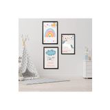 GAAGART 3'lü Ahşap Lamine Çerçeveli Mdf Bebek Odası Unicorn Tablo Seti 30 x 40 gartNM2421