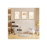 GAAGART 3'lü Ahşap Lamine Çerçeveli Mdf Bebek Odası Unicorn Tablo Seti 40 x 60 gartNM2406