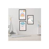 GAAGART 3'lü Ahşap Lamine Çerçeveli Mdf Bebek Odası Unicorn Tablo Seti 40 x 60 gartNM2422
