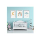 GAAGART 3'lü Ahşap Lamine Çerçeveli Mdf Kız Bebek Odası Unicorn Tablo 30 x 40 gartNM2416