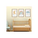GAAGART 3'lü Ahşap Lamine Çerçeveli Mdf Kız Bebek Odası Unicorn Tablo 40 x 60 gartNM2411