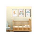 GAAGART 3'lü Ahşap Lamine Çerçeveli Mdf Kız Bebek Odası Unicorn Tablo 50 x 70 gartNM2412