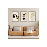 GAAGART 3'lü Ahşap Lamine Çerçeveli Mdf Tablo Antik Erkek Heykel 30 x 40 gartNM2121
