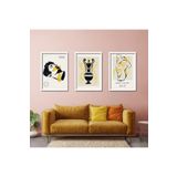 GAAGART 3'lü Ahşap Lamine Çerçeveli Mdf Tablo Antik Erkek Heykel 30 x 40 gartNM2128
