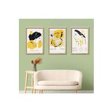 GAAGART 3'lü Ahşap Lamine Çerçeveli Mdf Tablo Antik Kadın Heykel 30 x 40 gartNM2137