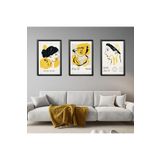 GAAGART 3'lü Ahşap Lamine Çerçeveli Mdf Tablo Antik Kadın Heykel 40 x 60 gartNM2134