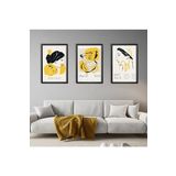 GAAGART 3'lü Ahşap Lamine Çerçeveli Mdf Tablo Antik Kadın Heykel 50 x 70 gartNM2135
