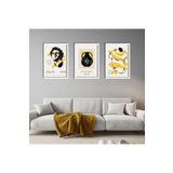 GAAGART 3'lü Ahşap Lamine Çerçeveli Mdf Tablo Modern Antik Heykel 40 x 60 gartNM2111