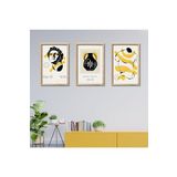 GAAGART 3'lü Ahşap Lamine Çerçeveli Mdf Tablo Modern Antik Heykel 40 x 60 gartNM2115