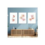 GAAGART 3'lü Kanvas Duvar Tablosu Seti Çizgisel Soft Gelincikler 60 x 90 gartNM1889