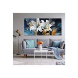 GAAGART 3'lü Kanvas Duvar Tablosu Seti Turuncu Beyaz Zambak 30 x 40 gartNM1857