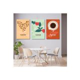 GAAGART 3'lü Kanvas Mutfak Tablo Seti Kahve Temalı Görseller 40 x 60 gartNM1760