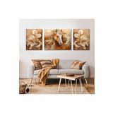 Gaagart 3Lü Kanvas Şık Salon Duvar Tablosu Modern Soyut Turuncu At, 30 X 40