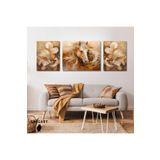 Gaagart 3Lü Kanvas Şık Salon Duvar Tablosu Modern Soyut Turuncu At, 50 X 70