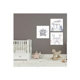 GAAGART 3'lü Kare Kanvas Bebek Odası Soft Baykuş ve Geyik Tablo Seti 40 x 40 gartNM2054
