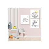 GAAGART 3'lü Kare Kanvas Bebek Odası Soft Filler ve Yıldız Tablo Seti 40 x 40 gartNM2073