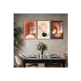 GAAGART 3'lü Metal Çerçeveli Cam Tablo Seti Bohem Vazo ve Bitkiler 50 x 70 gartNM1307
