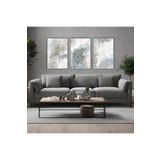 GAAGART 3'lü Metal Çerçeveli Cam Tablo Seti Gri Beyaz Soyut Desenli Tasarım 40 x 60 gartNM1198