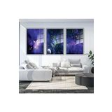 GAAGART 3'lü Metal Çerçeveli Cam Tablo Seti Mor Dünya ve Gezegenler 30 x 40 gartNM1078