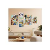Gaagart 5 Parçalı Kanvas Duvar Tablosu Boho Güzel Kadın Tasarımı, 30 X 40
