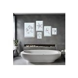 GAAGART 5'li Ahşap Lamine Çerçeveli Mdf Banyo Tablo Seti Deniz Yıldızı 40 x 60 gartNM2798