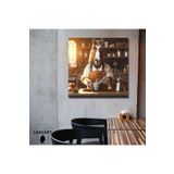 Gaagart Kare Kanvas Kahve Köşesi Cafe Tablosu Barista Kahverengi At, 50 X 50