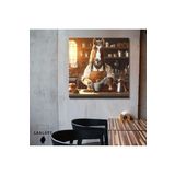 Gaagart Kare Kanvas Kahve Köşesi Cafe Tablosu Barista Kahverengi At, 70 X 70