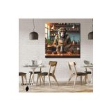Gaagart Kare Kanvas Kahve Köşesi Cafe Tablosu Barista Maymun, 20 X 20