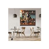Gaagart Kare Kanvas Kahve Köşesi Cafe Tablosu Barista Maymun, 50 X 50
