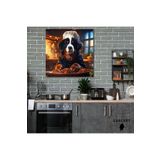 Gaagart Kare Kanvas Mutfak Tablosu Aşçı Hayvanlar Bernese Mointain Köpek, 40 X 40