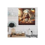 Gaagart Kare Kanvas Mutfak Tablosu Aşçı Hayvanlar Cocker Köpek, 40 X 40