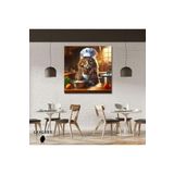 Gaagart Kare Kanvas Mutfak Tablosu Aşçı Hayvanlar Tüylü British Longhair, 50 X 50