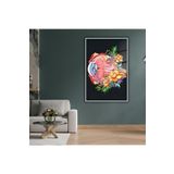 Gaagart Metal Çerçeveli Cam Göz Poliklinik Tablosu Çiçekli Göz Anatomisi, 50 X 70