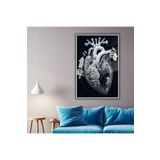 Gaagart Metal Çerçeveli Cam Kardiyoloji Poliklinik Tablosu Kalp Tasarımı, 40 X 60