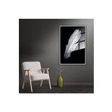 GAAGART Metal Çerçeveli Cam Tablo Beyaz Şans Kuş Tüyü Görseli 40 x 60 gartNM4415