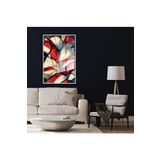 GAAGART Metal Çerçeveli Cam Tablo Kırmızı Sedefli Soyut Tasarım 30 x 40 gartNM4249