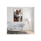 GAAGART Metal Çerçeveli Temperli Cam Tablo Hayvan Portresi Kurt 40 x 60 gartNM4585