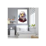 GAAGART Metal Çerçeveli Temperli Cam Tablo Karşıdan Kara Kartal 50 x 70 gartNM4718