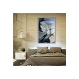 GAAGART Metal Çerçeveli Temperli Cam Tablo Modern Soft Fırça Darbeleri 30 x 40 gartNM4489