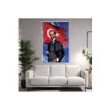 Gaagart Metal Çerçeveli Temperli Cam Tablo Türk Bayrağı Ve Kemal Atatürk, 30 X 40