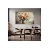 Gaagart Metal Çerçeveli Yatay Cam Tablo Pastel Şakayık Çiçeği Tasarımı, 60 X 40