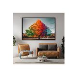 Gaagart Metal Çerçeveli Yatay Cam Tablo Renkli Çınar Ağacı Görseli, 60 X 40