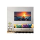 GAAGART Panaromik Kanvas Tablo Natural Gün Batımı Deniz ve İskele 120 x 60