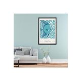 GAAGART Tekli Ahşap Lamine Çerçeveli Mdf Tablo Mavi Melek Balığı 30 x 40 gartNM7714