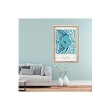 GAAGART Tekli Ahşap Lamine Çerçeveli Mdf Tablo Mavi Melek Balığı 50 x 70 gartNM7724
