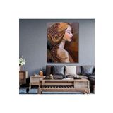 Gaagart Tekli Dikey Kanvas Cafe Duvar Tablosu Kahve Köşesi Ve Kadın, 60 X 90
