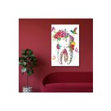 Gaagart Tekli Dikey Kanvas Diş Poliklinik Tablosu Kuş Ve Çiçekli Diş, 60 X 90