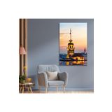 GAAGART Tekli Dikey Kanvas Duvar Tablosu İstanbul Kız Kulesi ve Ay 50 x 70 gartNM7120