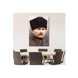 Gaagart Tekli Dikey Kanvas Duvar Tablosu Kalpaklı Atatürk Portresi, 70 X 100